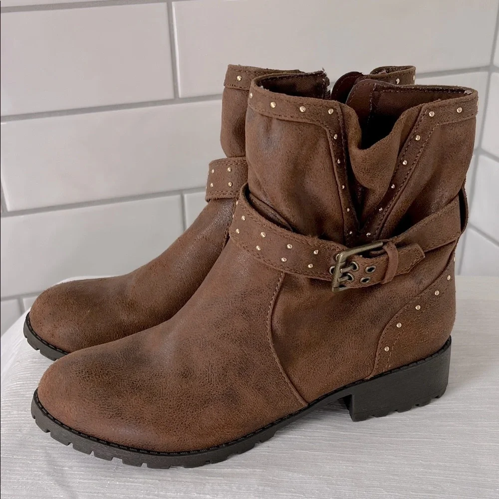 MIA Brown Studded Kids Boots